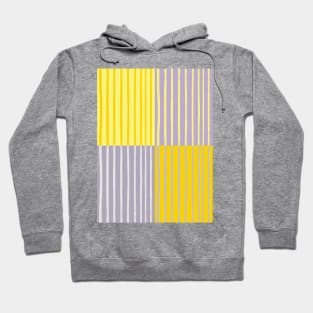 Grey and Yellow Brush Stroke Style Stripes Grid Hoodie